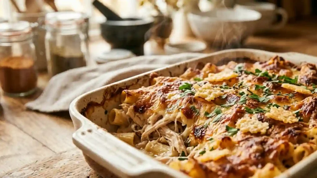 12 Idées de Recette avec des Restes de Poulet rôti: C’est Magique ! 3 Gratin de restes de poulet rôti au fromage fondu, cuisson parfaite au four.
