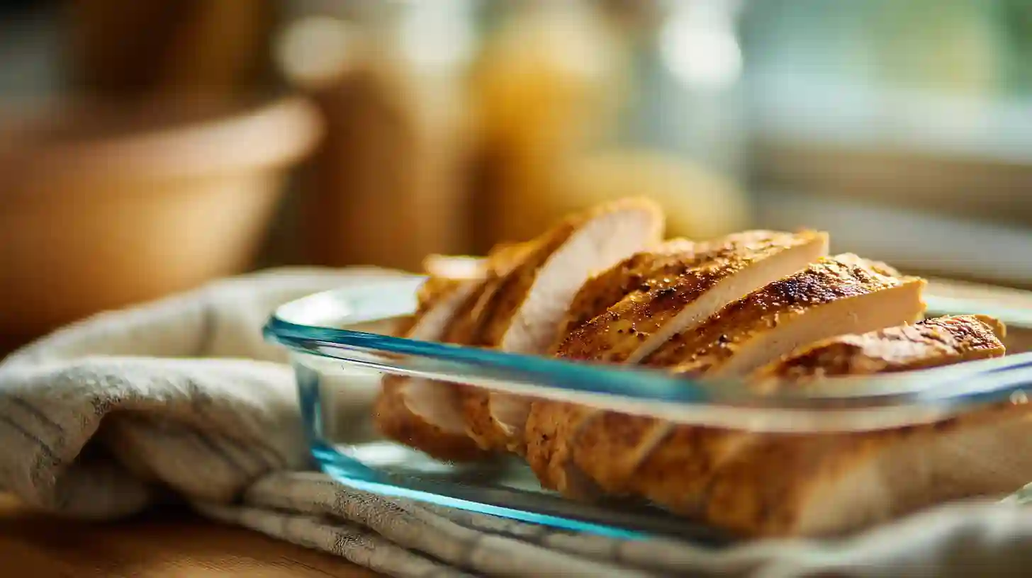conservation du poulet cuit au frigo dans contenant verre hermétique
