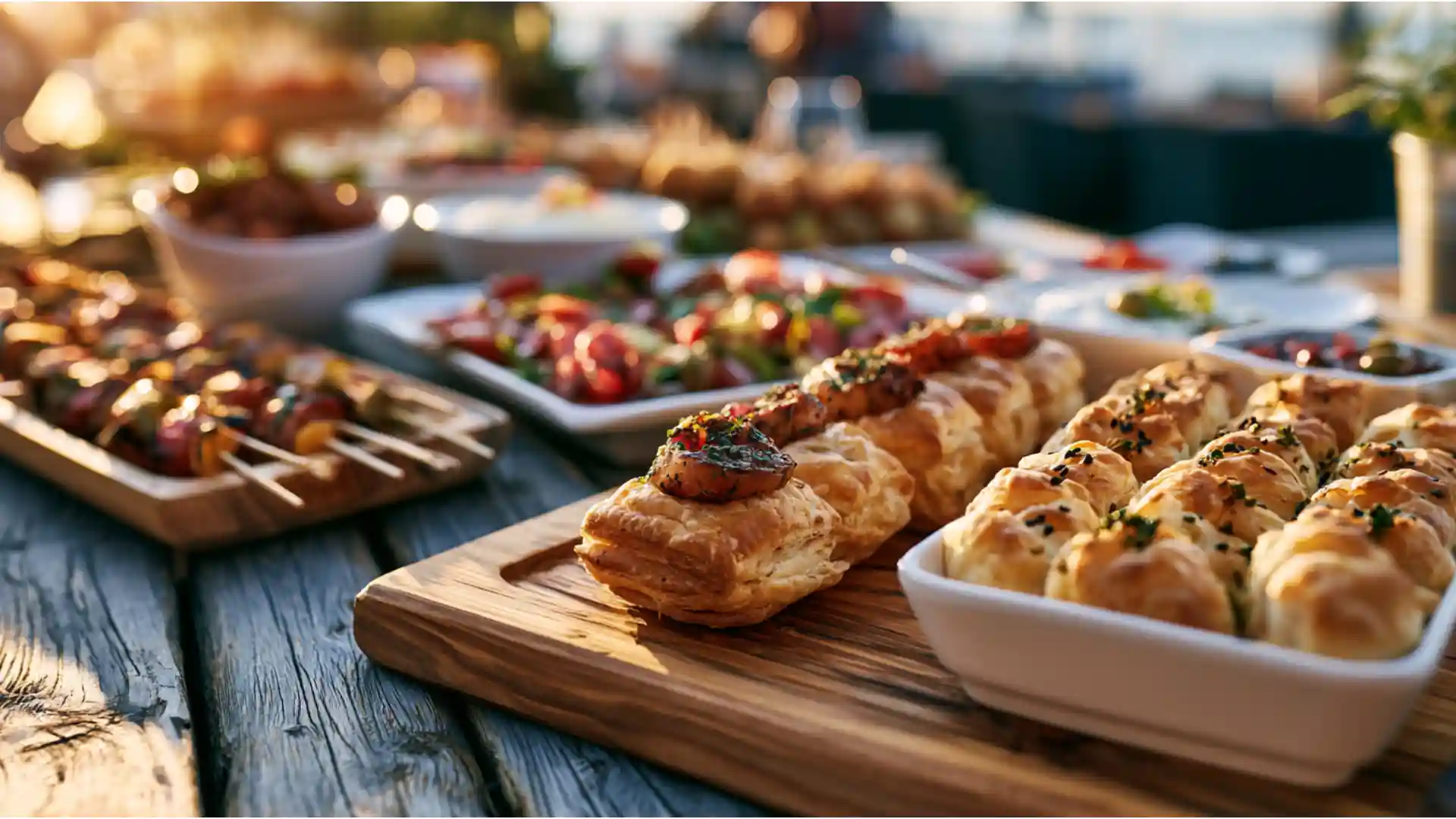 Finger food apéro dinatoire : 15 recettes au four faciles et inratables 4 Buffet de finger food apéro dînatoire estival avec bouchées au four faciles.