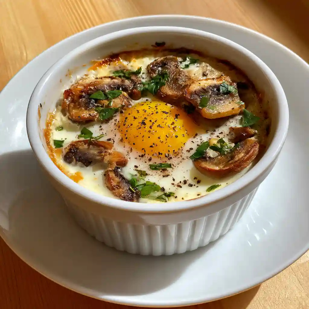 Oeufs cocotte au four faciles : le secret d'un jaune coulant irrésistible 2 portion individuelle oeufs cocotte au four faciles ramequin blanc