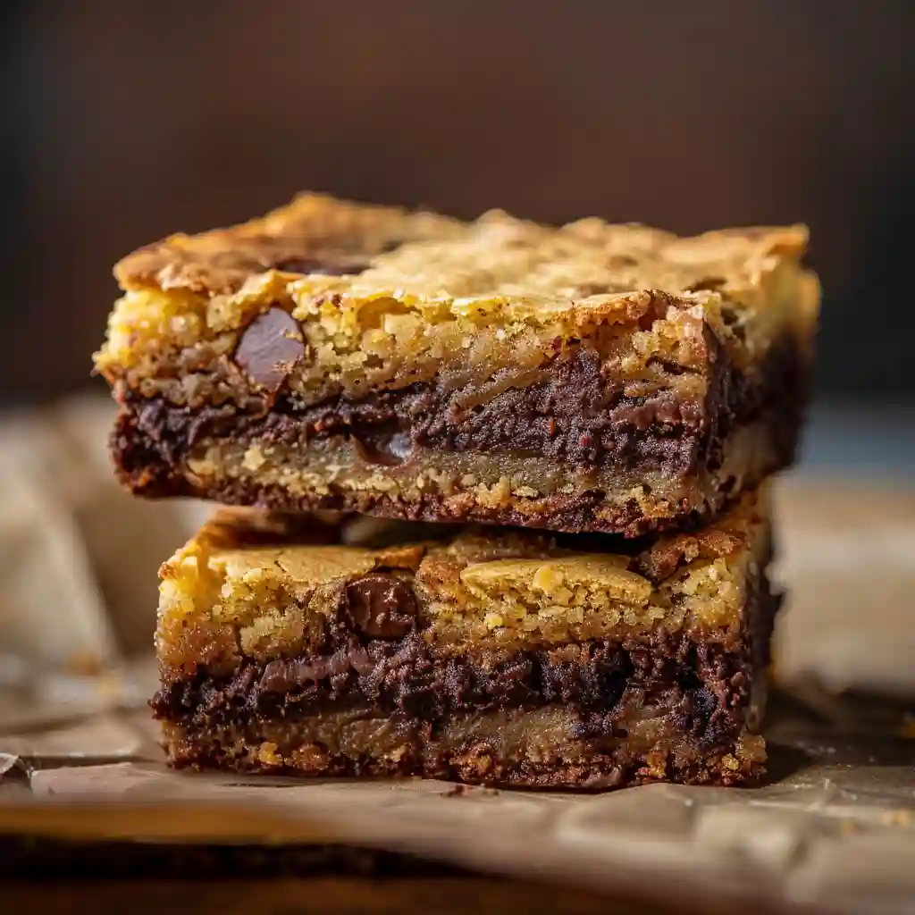 Des Recettes Maison Simples et Authentiques à Tester 2 carres de brookies au four moelleux empiles